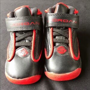 Jordan Kids Black and Red High-Top Sneakers